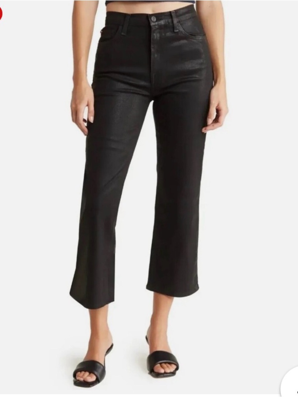 Hudson Noa Stellar Black Cropped Straight-Leg Ankle Jeans
